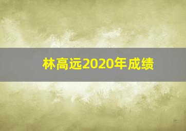 林高远2020年成绩