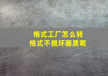 格式工厂怎么转格式不损坏画质呢