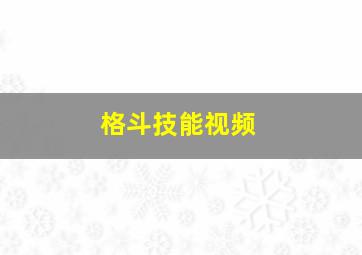 格斗技能视频