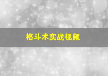 格斗术实战视频