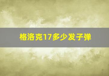 格洛克17多少发子弹