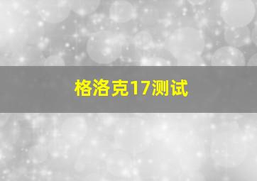 格洛克17测试