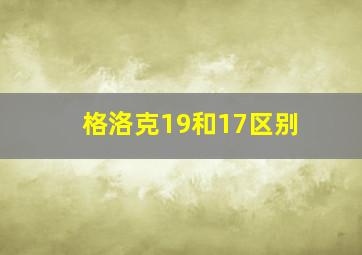 格洛克19和17区别