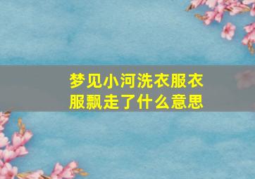 梦见小河洗衣服衣服飘走了什么意思