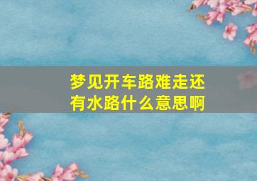 梦见开车路难走还有水路什么意思啊