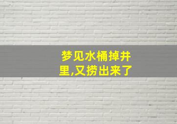 梦见水桶掉井里,又捞出来了