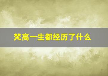 梵高一生都经历了什么