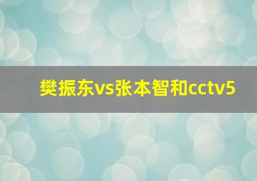 樊振东vs张本智和cctv5