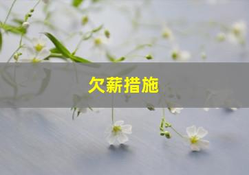 欠薪措施