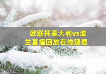 欧联杯意大利vs波兰直播回放在线观看