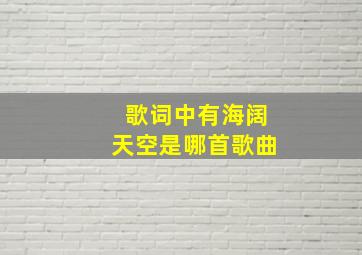 歌词中有海阔天空是哪首歌曲