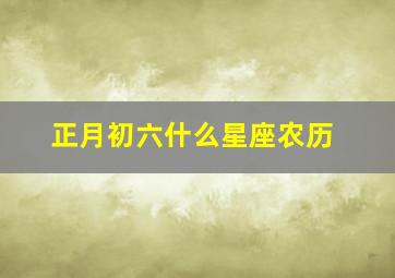 正月初六什么星座农历