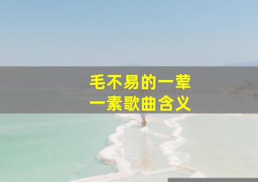 毛不易的一荤一素歌曲含义