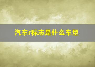 汽车r标志是什么车型