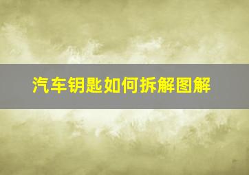 汽车钥匙如何拆解图解