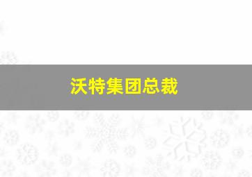 沃特集团总裁