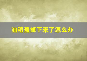 油箱盖掉下来了怎么办