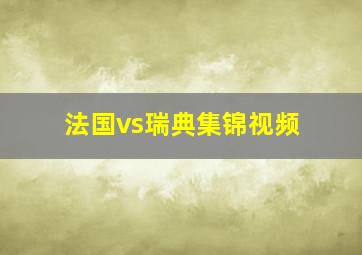 法国vs瑞典集锦视频