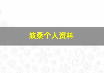 波桑个人资料