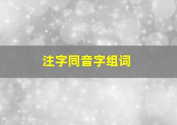 注字同音字组词