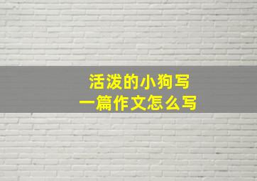 活泼的小狗写一篇作文怎么写