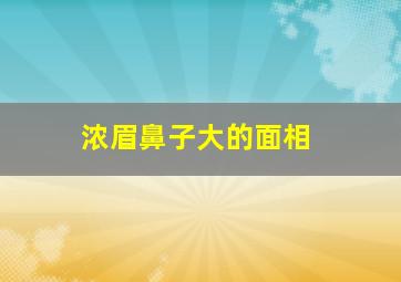 浓眉鼻子大的面相