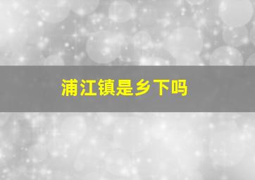 浦江镇是乡下吗