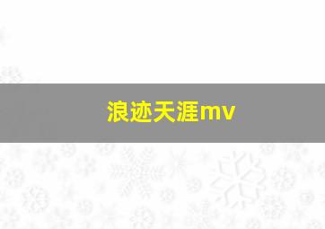 浪迹天涯mv