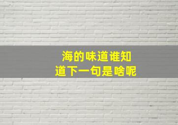 海的味道谁知道下一句是啥呢