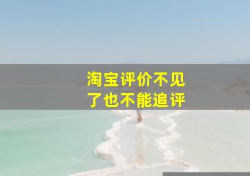 淘宝评价不见了也不能追评