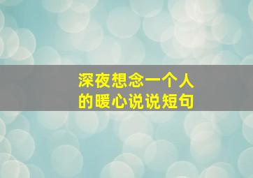 深夜想念一个人的暖心说说短句