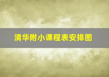 清华附小课程表安排图