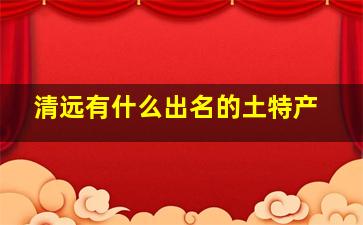 清远有什么出名的土特产