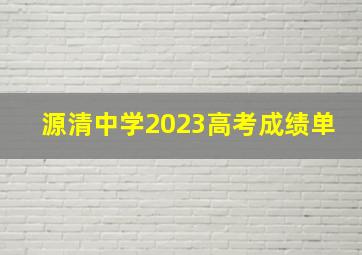 源清中学2023高考成绩单