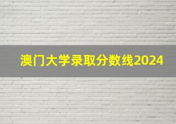 澳门大学录取分数线2024