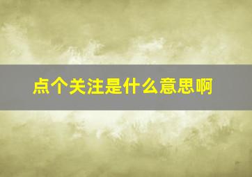 点个关注是什么意思啊