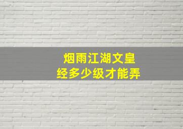 烟雨江湖文皇经多少级才能弄