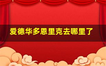 爱德华多恩里克去哪里了