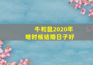 牛和鼠2020年啥时候结婚日子好