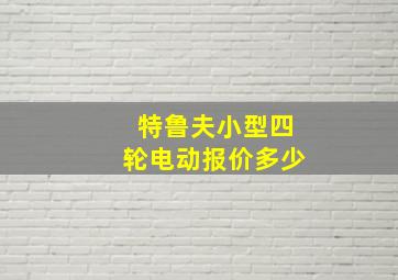 特鲁夫小型四轮电动报价多少