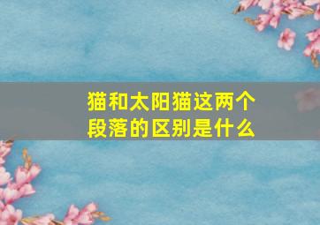 猫和太阳猫这两个段落的区别是什么