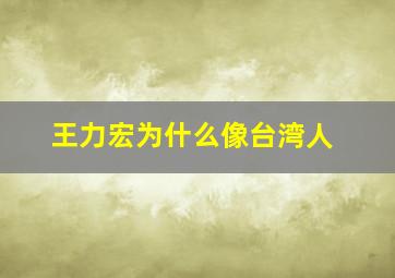 王力宏为什么像台湾人