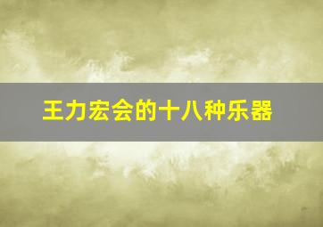 王力宏会的十八种乐器