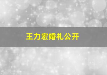 王力宏婚礼公开