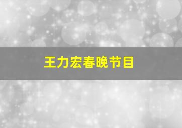 王力宏春晚节目