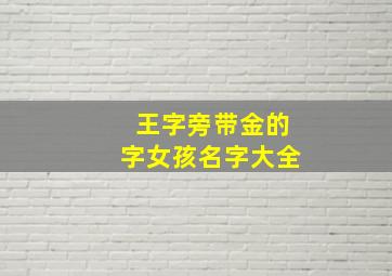 王字旁带金的字女孩名字大全