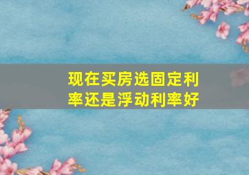 现在买房选固定利率还是浮动利率好