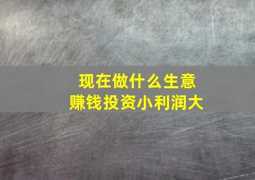 现在做什么生意赚钱投资小利润大