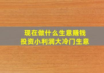 现在做什么生意赚钱投资小利润大冷门生意