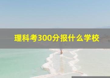 理科考300分报什么学校